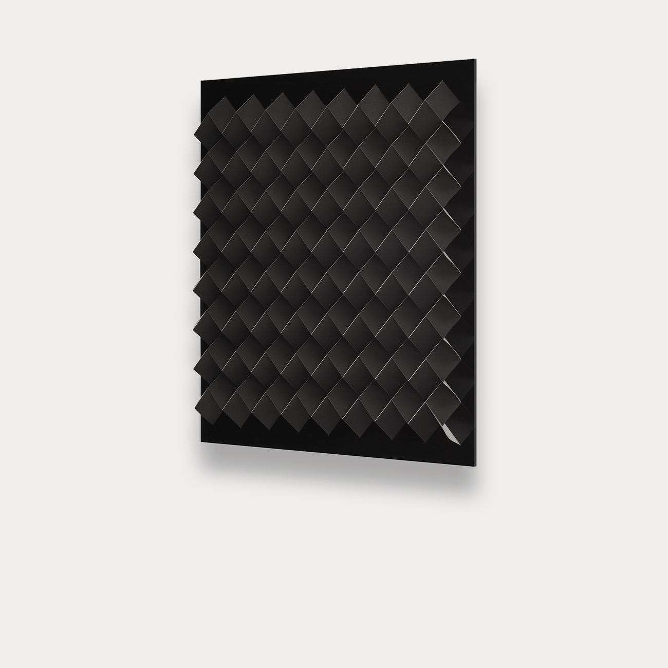 Foldart Paperfold schwarz-weiß. Seitenansicht. Basis Acryl, schwarz