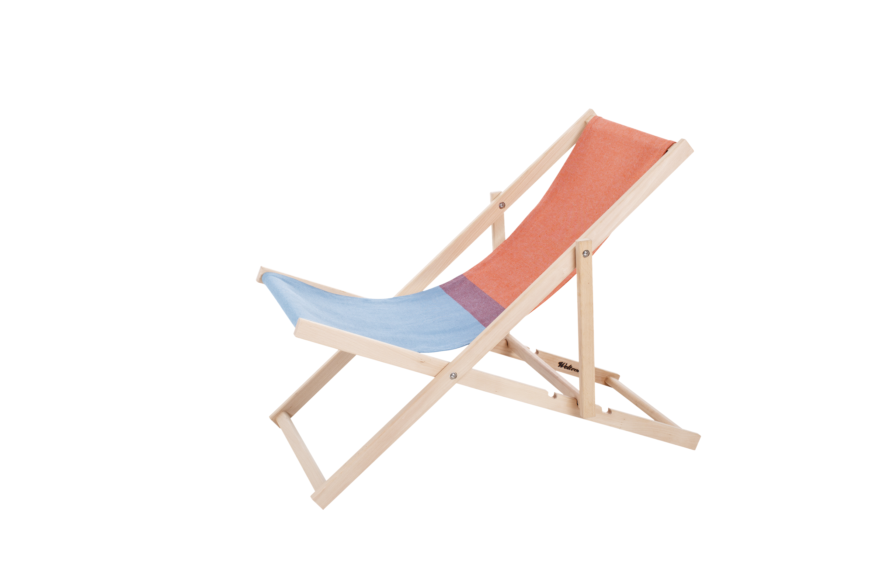 Beach chair, rot / blau, Weltevree