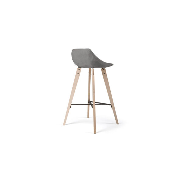 Möbel aus Beton - Counter Chair Hauteville, Holzbeine